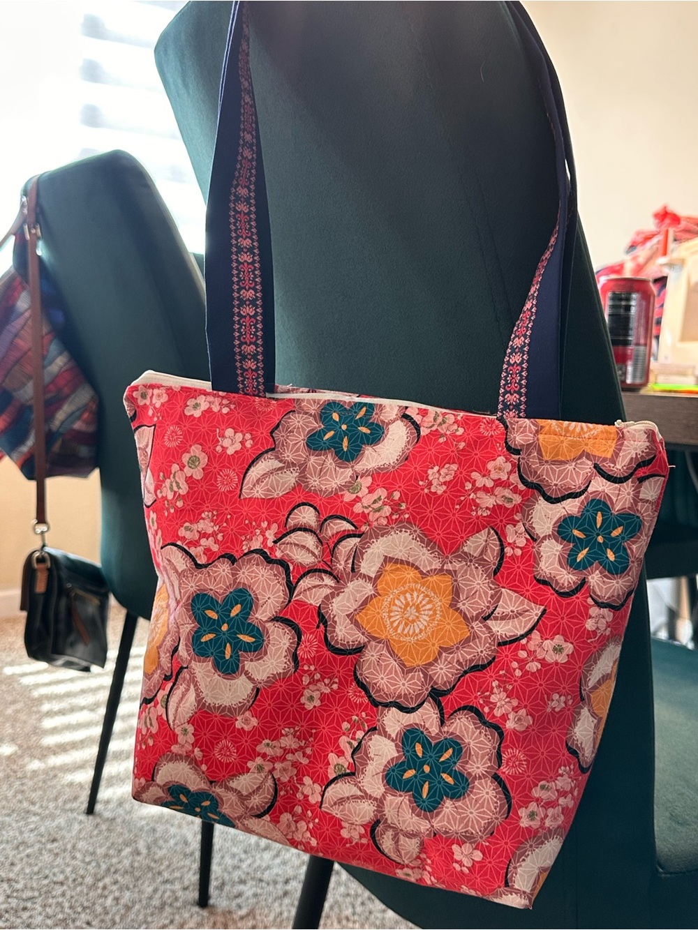 Floral Pattern pink Canvas Tote Bag